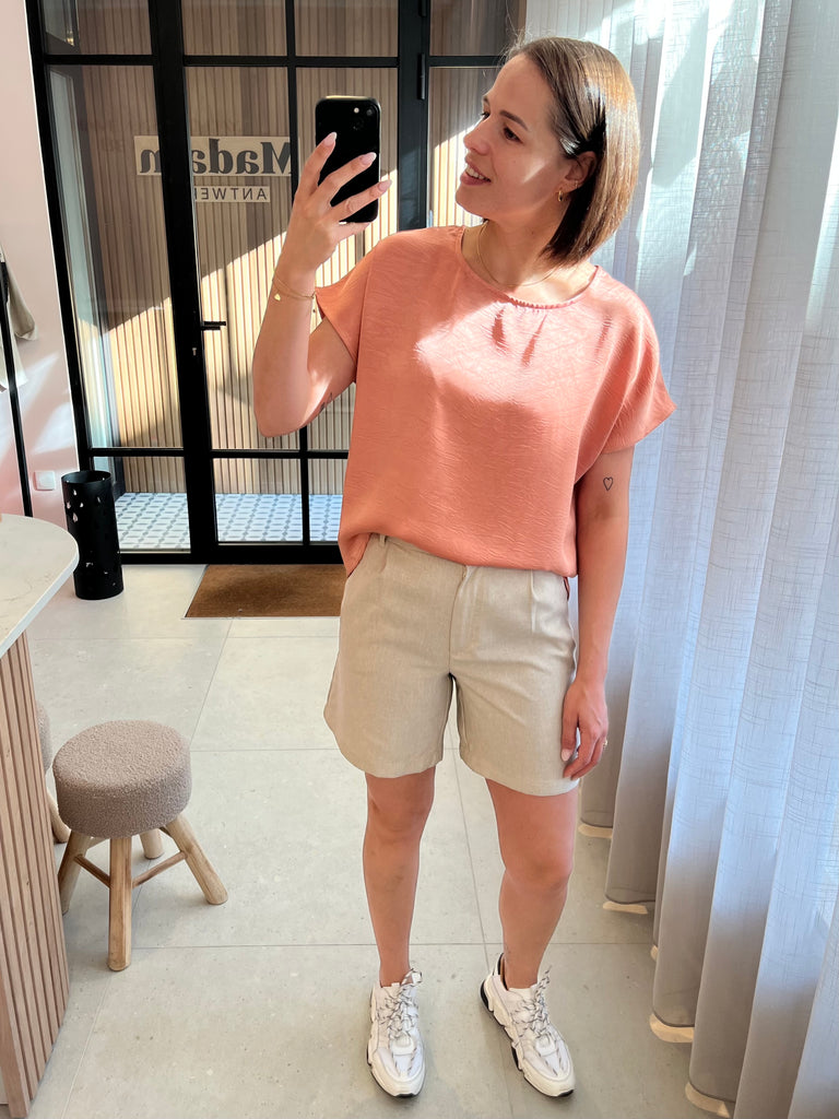 JDYaida hw shorts wvn tlr tapioca melange short hoge taille beige