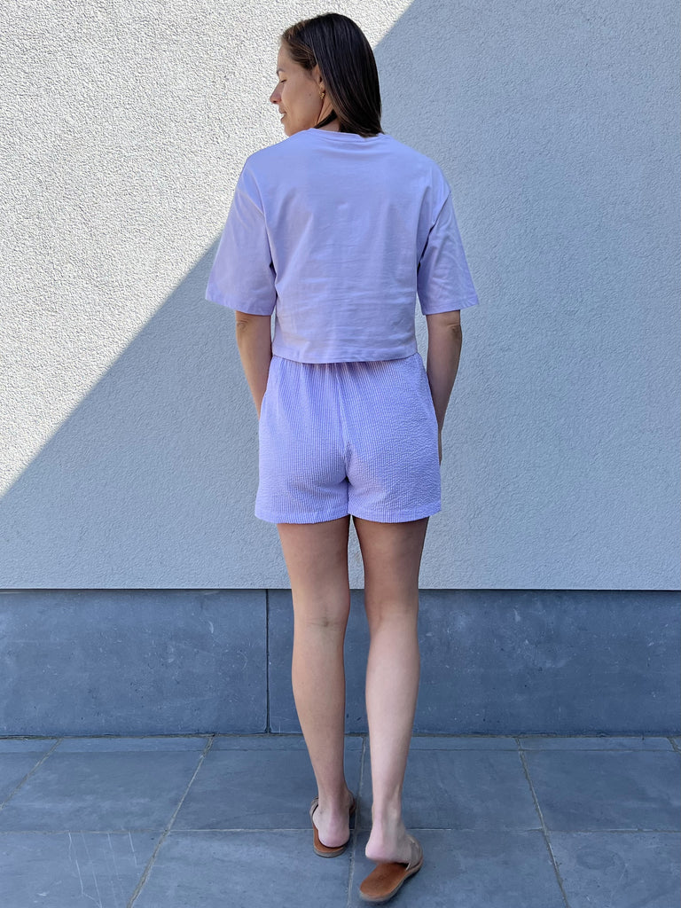 Rut&Circle zanna short tee lavender lila cropped t-shirt korte mouwen