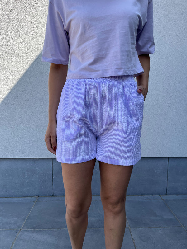 Rut&Circle elissa striped shorts lavender short lila wit gespreept