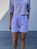 Rut&Circle elissa striped shorts lavender short lila wit gespreept
