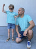 t-shirt kinderen jongens zoon twinnen met papa mintgroen manneke katoen