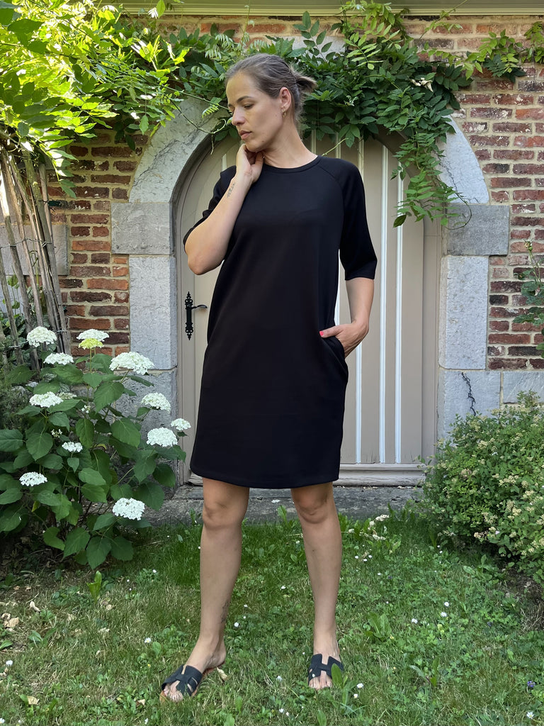 jdy eldora 2/4 dress black korte jurk zomerjurk