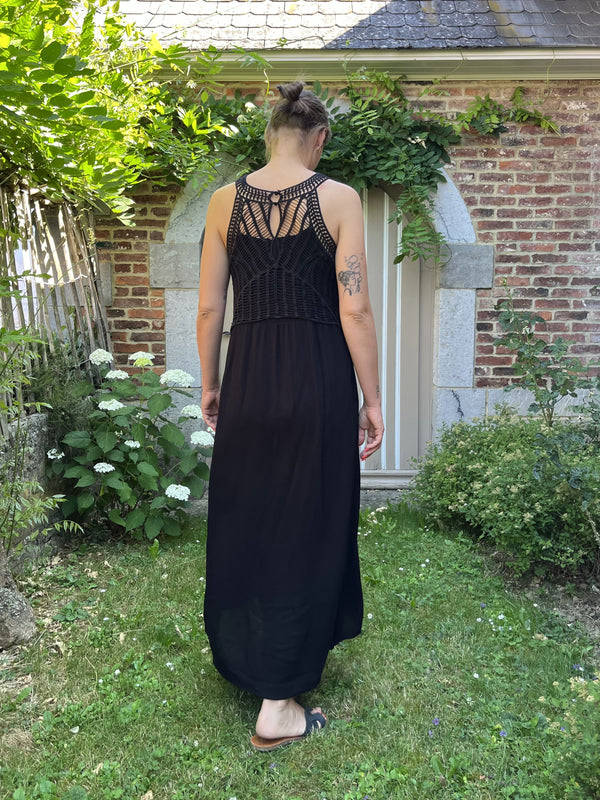 Freequent FQ valeen dress black lange zwarte jurk zomer