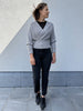 R. Display jeans zwart donkergrijs enkellengte hoge taille rechte broek