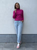 Kaffe astrid roll neck trui rolkraag fuchsia red