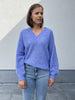 JDY ingeborg ada life l/s v-neck pull knt lolite white blauw trui v-hals