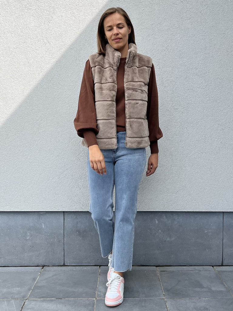 Freequent Foxy waistcoat gilet bodywarmer desert taupe