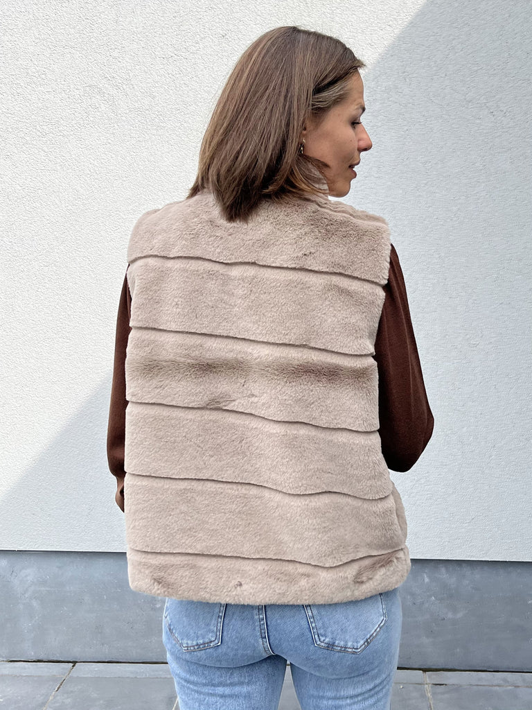 Freequent Foxy waistcoat gilet bodywarmer desert taupe
