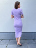 JXELLIE tight dress knt lilac breeze jjxx lange aansluitende elastische jurk korte mouwen lila