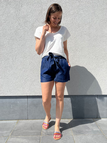 JDYkai hw shorts wvn medium bleu denim jeansshort blauw lint