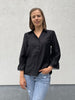 PZtori shirt black beauty pulz jeans blouse zwart 3/4e pofmouwen