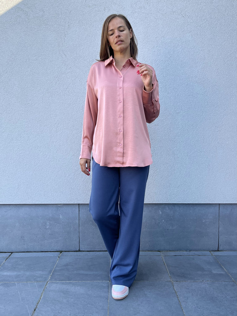 FQnira shirt rose dawn freequent losvallende blouse oudroze zalmroze