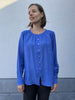 FQbalana blouse wedgewood freequent lange mouwen blauw knoopjes