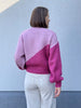 JDYkilian l/s pullover knit lilas w colorblock cacus flower gebreide trui roze opstaand kraagje lange mouwen