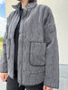 PZriley quilted jacket washed dark grey pulz jeans gewatteerde jas afgewassen donkergrijs