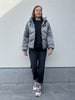 FQshorty jacket silver freequent gewatteerde jas bomber zilver