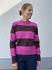 JXchick crew neck knit fuchsia red jjxx gestreepte trui lange mouwen opstaande kraag ronde half roze bordeaux