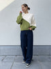 JDYkilian l/s pullover knit whitecap gray w colorblock fern gebreide trui groen kaki beige ecru opstaand kraagje lange mouwen