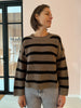 JDYjusty l/s stripe pullover knt noos walnut black zachte trui gestreept gebreide bruin zwart