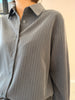 Ydence blouse olina grey losvallend hemd lange mouwen grijs zilver gestreept