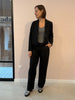 JDYemma collar top wvn black silver korte blazer kostuum lange mouwen v-hals zwart zilver glitter