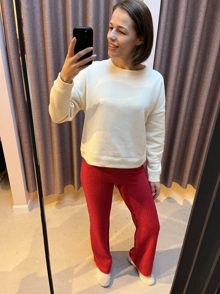 pcchilli ls sweat noos white pepper sweater pieces zachtgeel lange mouwen