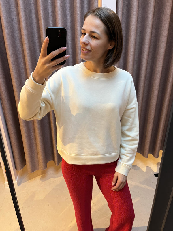 pcchilli ls sweat noos white pepper sweater pieces zachtgeel lange mouwen