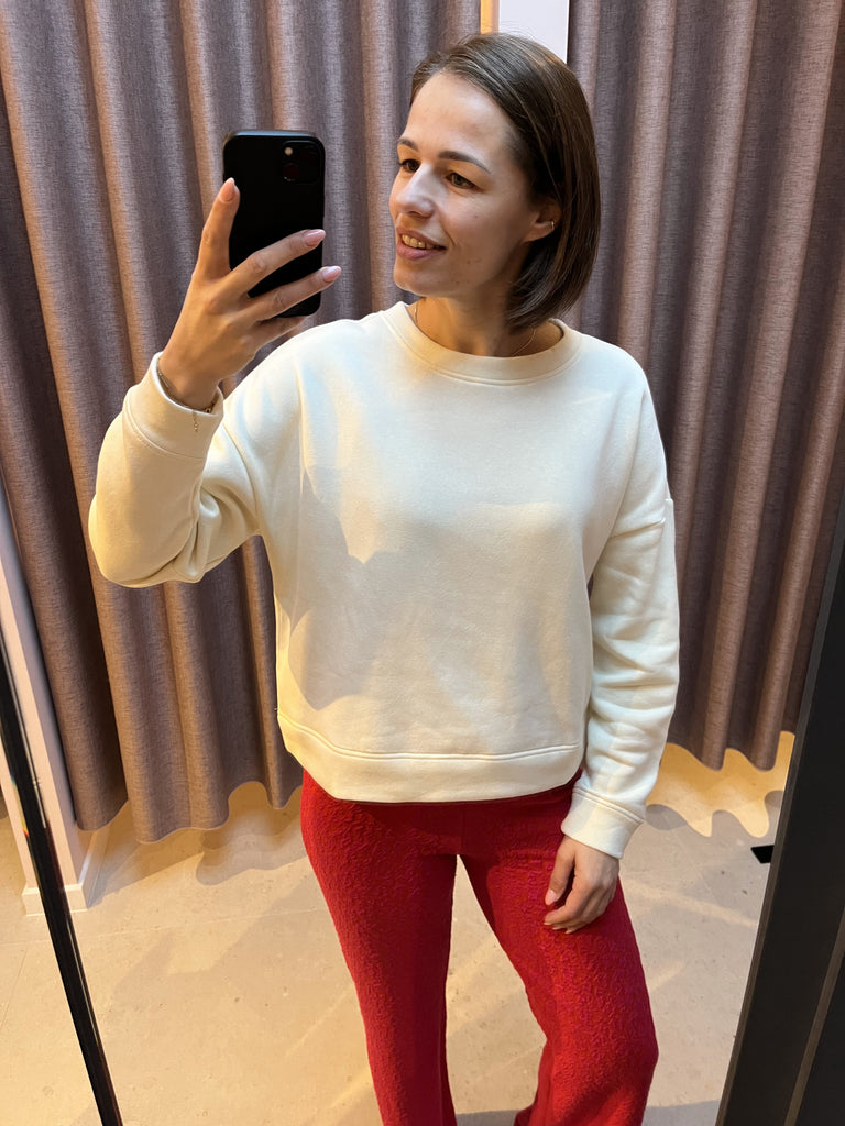 pcchilli ls sweat noos white pepper sweater pieces zachtgeel lange mouwen