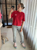 JDYcally s/s print top jrs ski patrol los angeles losvallend t-shirt korte mouwen rood wit print