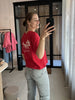 JDYcally s/s print top jrs ski patrol los angeles losvallend t-shirt korte mouwen rood wit print