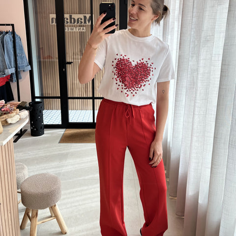 Lofty Manner trouser Lauren broek rood koraal