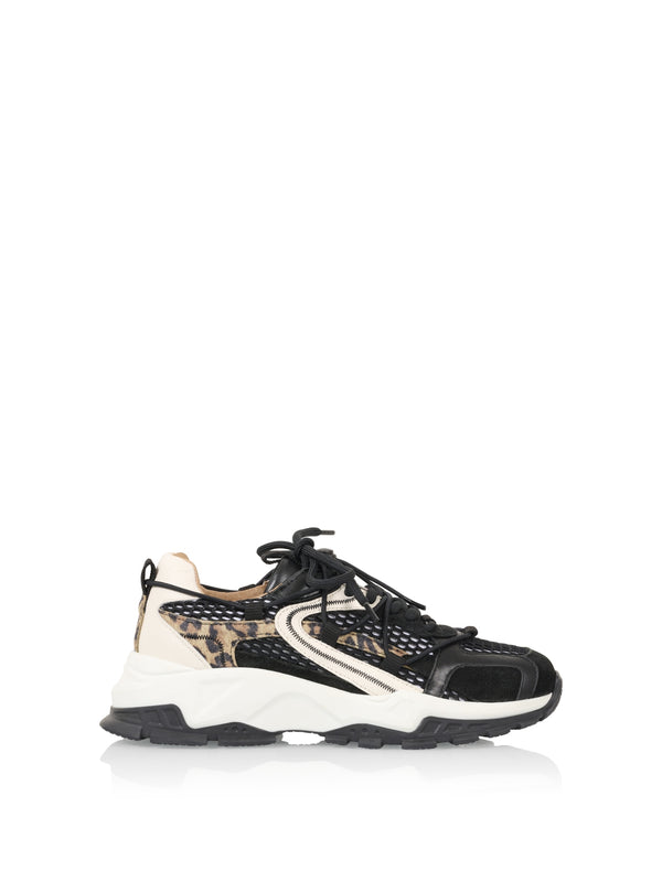 sneaker isola black leopard dwars dwrs zwart wit