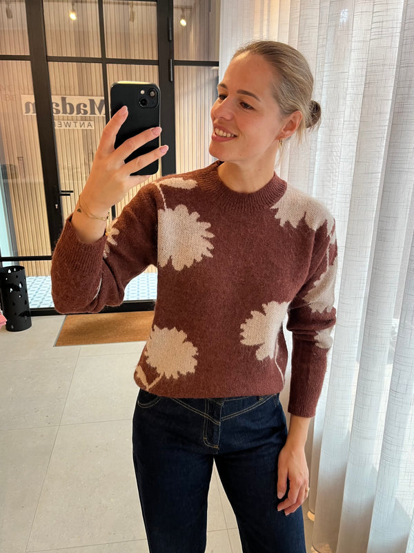wild pony 53W/10631 trui bruin bloemen
