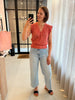 lofty manner top samara pink mouwloze overslag top koraal