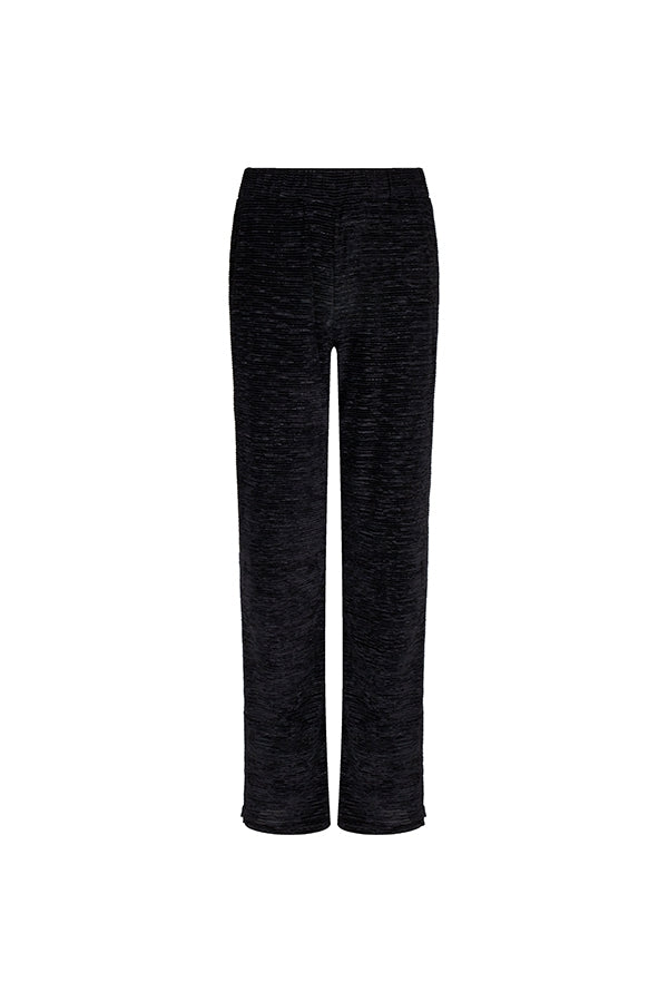 Lofty Manner trouser chella black broek elastische tailleband hoge taille zwart glitter velours