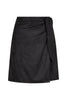 Lofty Manner skirt Crissie rok suede wrap overslag strik zwart black