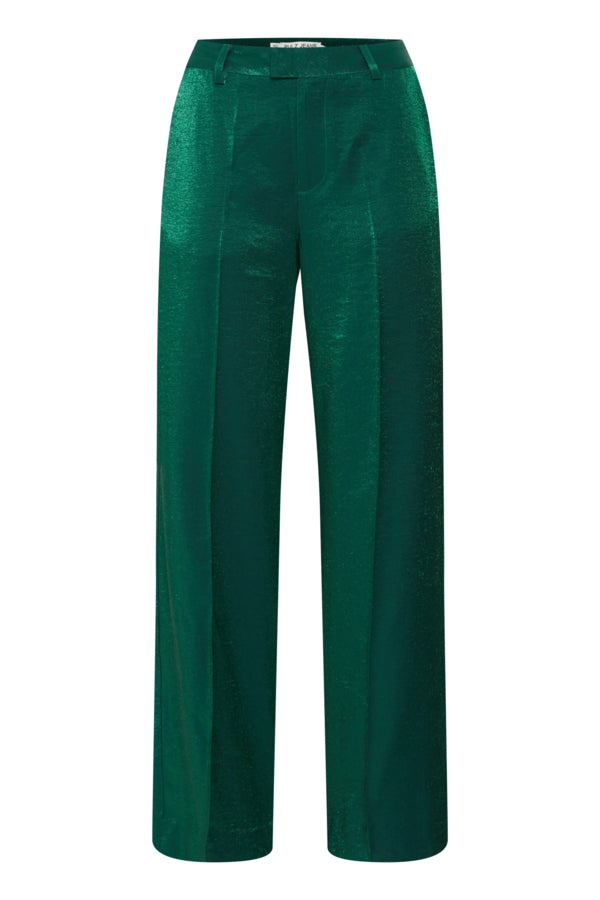 PZmayha hw pant wide leg pulz jeans green lange geklede broek wijde pijpen groen glitter glanzend hoge taille