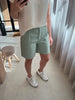 JDYaida hw shorts wvn tlr smoke green melange short hoge taille muntgroen