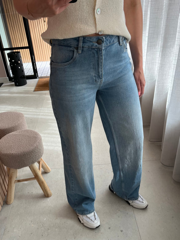 PZvega ultra high waist jeans wide leg pulz jeans light blue denim hoge taille wijde pijpen lichtblauw