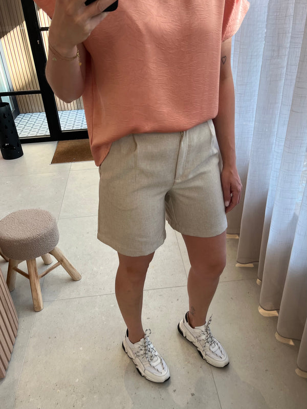 JDYaida hw shorts wvn tlr tapioca melange short hoge taille beige