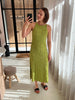 JDYFELIZIA S/L DRESS JRS lima bean green Lange mouwloze jurk gifgroen 