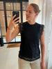 PColline sl lace top wvn noos black pieces top kant zwart