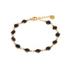 Armband label kiki black round gold zwart goud