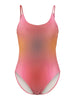 PCLAOMI LUREX SWIMSUIT red orchre pieces badpak koraal glitter