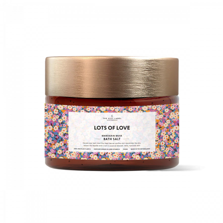 The gift label bath salt mandarin musk lots of love badzout