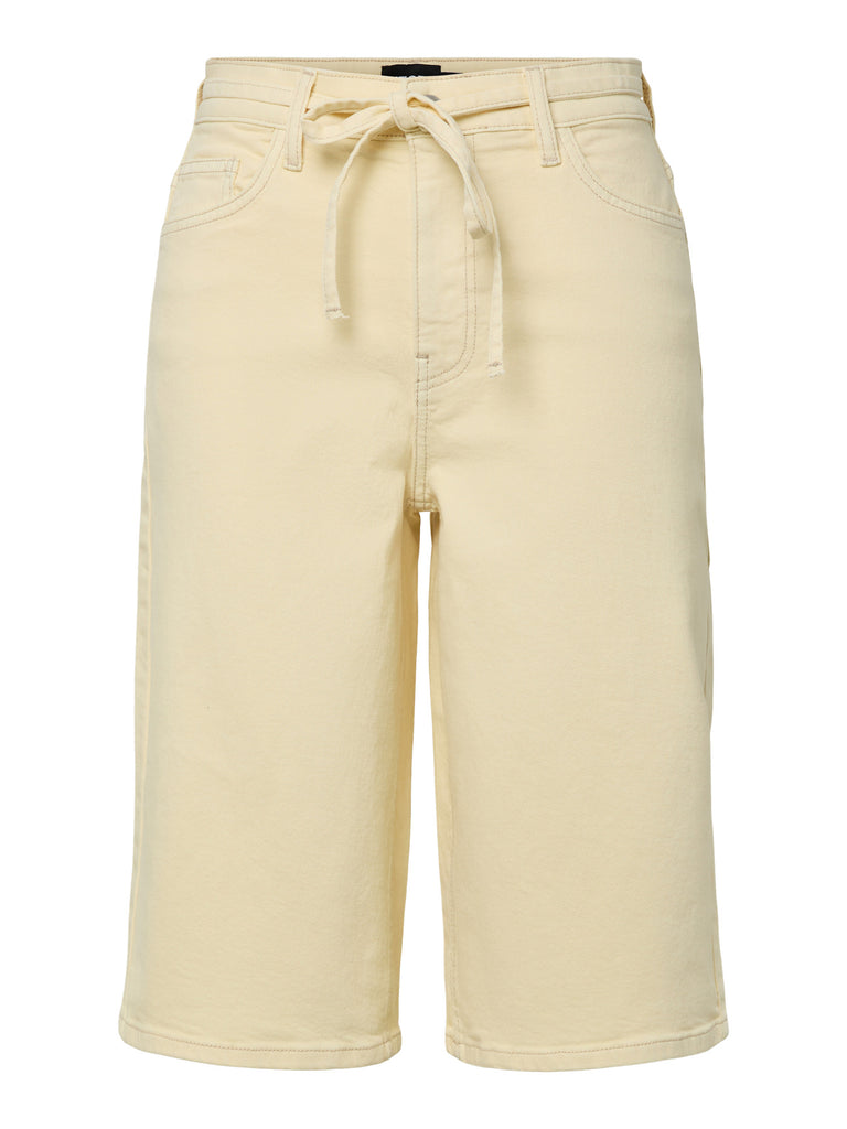 PCSELMA MW COL DENIM JORTS BC french vanilla pieces short bermuda geel