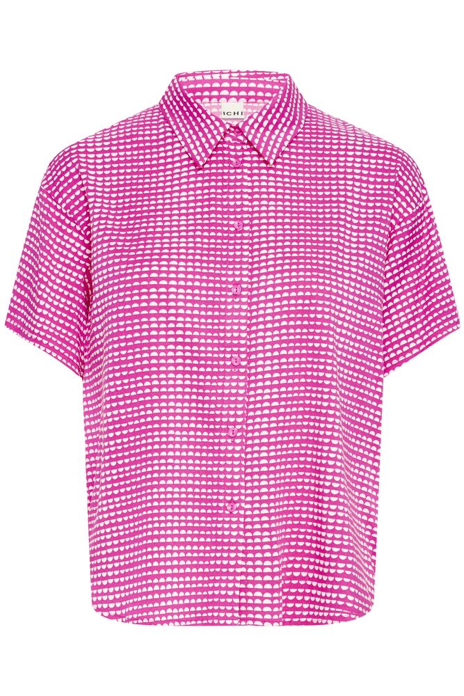 IHAYA SH4 pink white graphic ichi blouse roze wit fuchsia