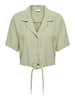 JDYCAYA LINEN S/S KNOT SHIRT WVN laurel oah blouse linnen knoop muntgroen