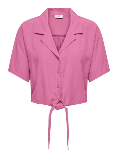 JDYCAYA LINEN S/S KNOT SHIRT WVN wild orchid blouse linnen knoop roze