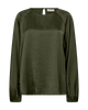 fqdove blouse kombu green freequent blouse satijn glans donkergroen